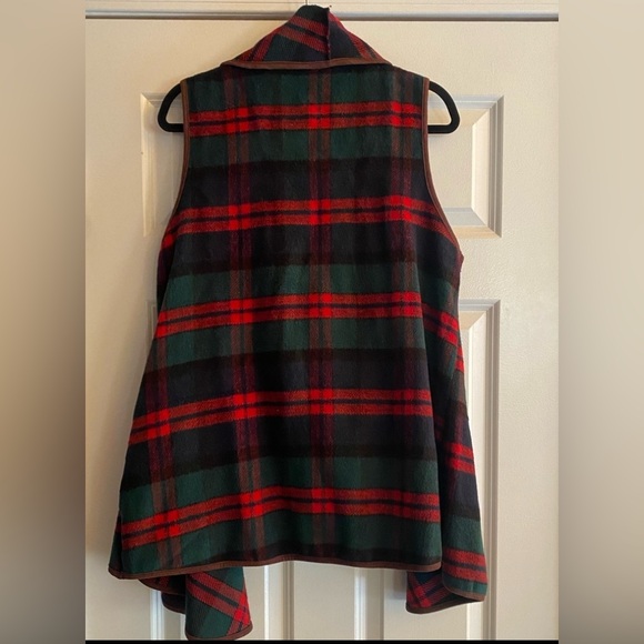 Peach Love California Plaid Waterfall Vest, size Large - Picture 5 of 7